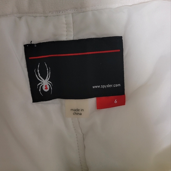 Spyder white snow pants - women's size 6 - Picture 3 of 4